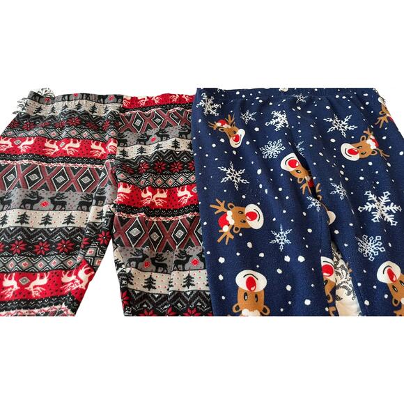 TWO (2) FADED GLORY PAJAMA BOTTOMS, WOMENS-3X (22W-24W)-NAVY BLUE RED GREY BLACK - Picture 4 of 9